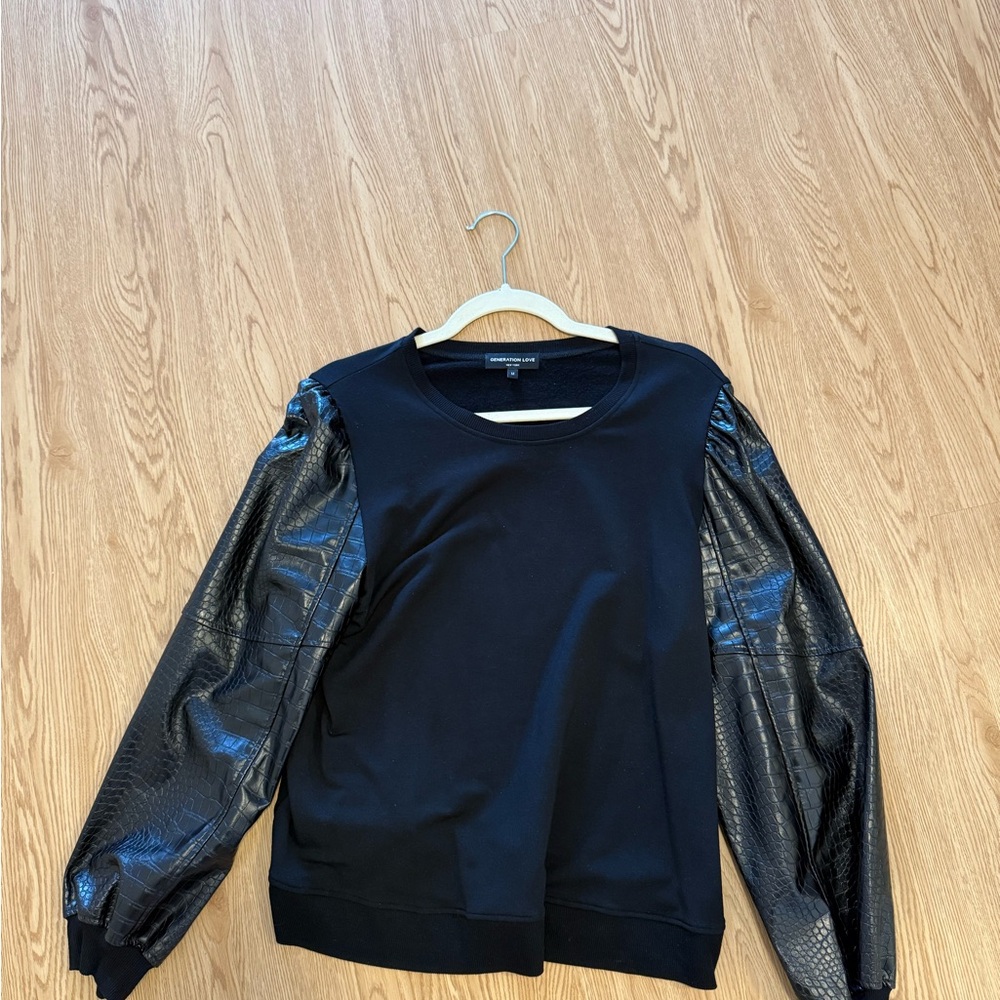 Generation Love Black Crewneck Top